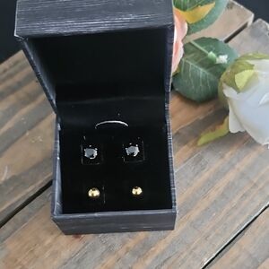 Sophisticated Black and Gold Earrings